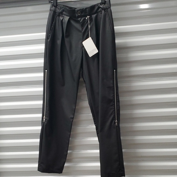 Nwt Julien Glossy Black Dress Pants with Tapered Fit